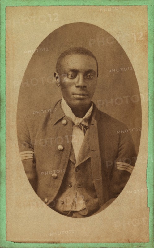 African-American Man, Possibly a Buffalo Soldier, Half-Length Portrait, Cantonment, Indian Territory, Mosser & Snell, 1860's