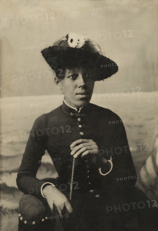 Half-Length Portrait of African American Woman Wearing Hat and Holding Parasol, William A. Gladstone Collection of African American Photographs, 1860's