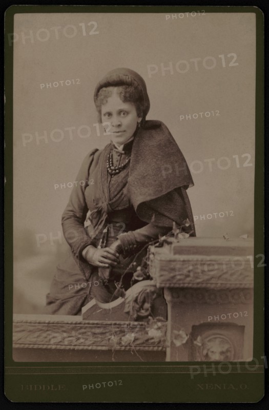 Hallie Quinn Brown (1849-1949), African American Educator, Writer and Activist, Three-Quarter Length Portrait, Cabinet Card, Fred S. Biddle, 1880's