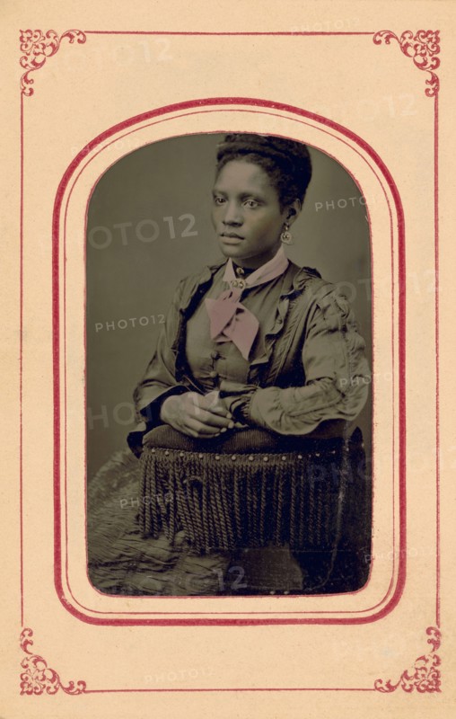 Laura A. Moore Westbrook, African American Educator, Half-Length Seated Portrait, Tintype Photograph, 1870's