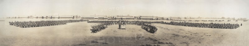 Inaugural Regimental Services of the "Black Devils", Pioneer Infantry, Chaplain Hayes Farish Officiating, Sunday, Sept. 29th, 1918, Camp Zachary Taylor, Louisville, Kentucky, USA, Royal Photo Co.