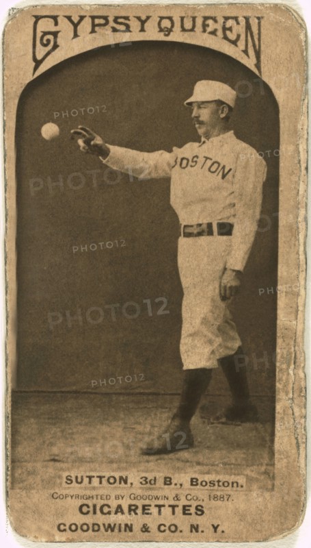 Ezra Sutton, Boston Beaneaters, Baseball Card Portrait, Goodwin & Co., 1887
