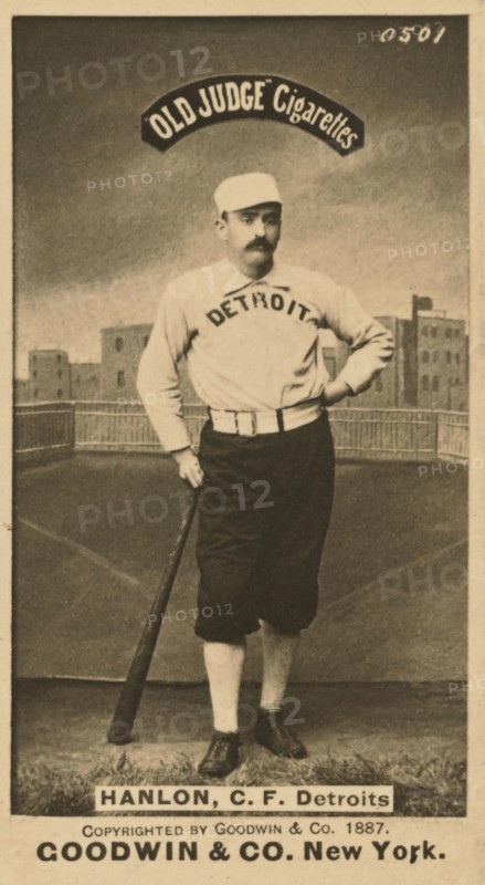 Ned Hanlon, Detroit Wolverines, Baseball Card Portrait, Goodwin & Co., 1887