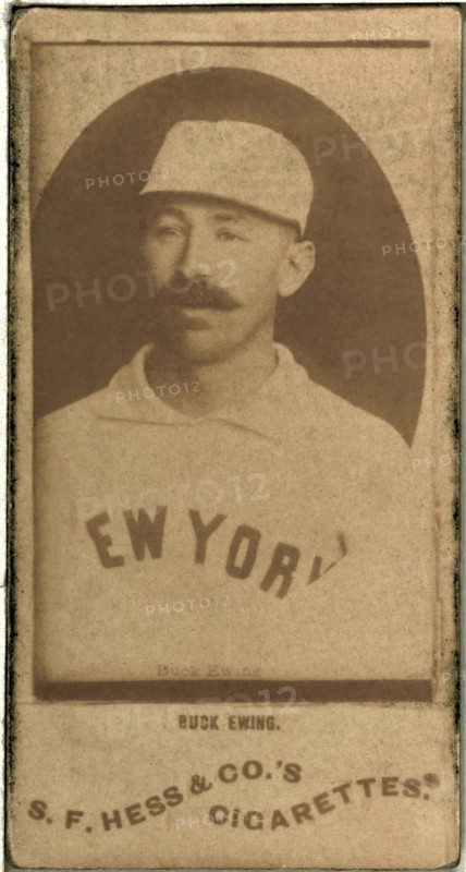 Buck Ewing, New York Giants, Baseball Card Portrait, S.F. Hess & Co's., 1889