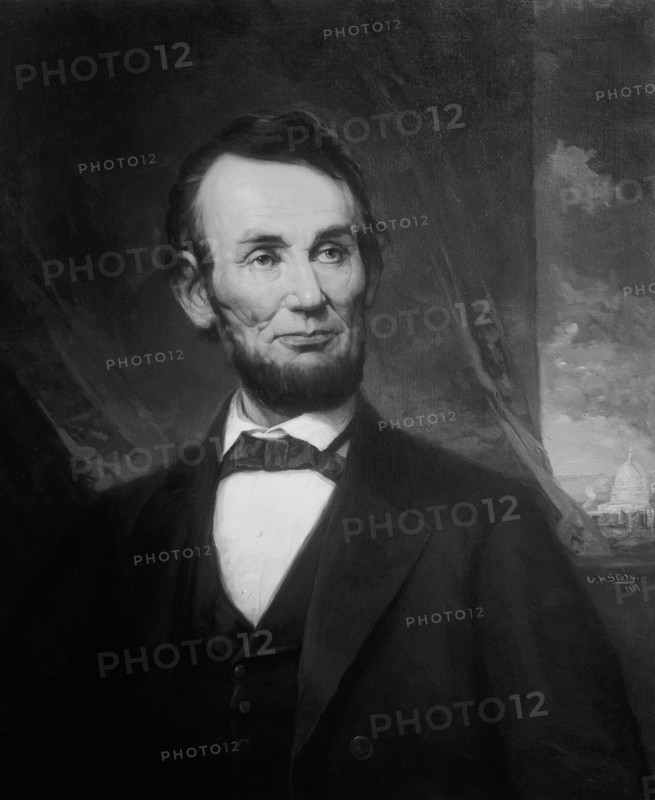 Head and Shoulders Portrait of U.S. President Abraham Lincoln, Artist George Henry Story, Detroit Publishing Company, 1917