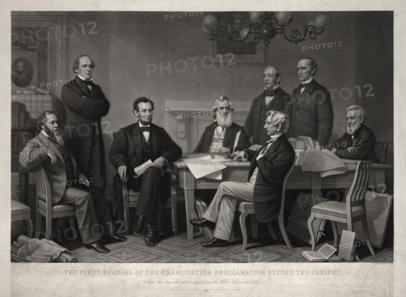 The First Reading of the Emancipation Proclamation before the Cabinet,