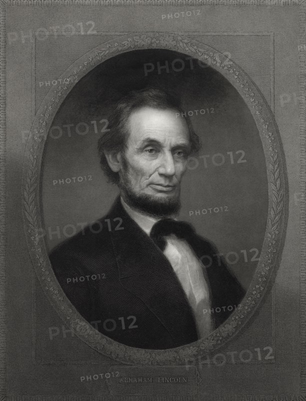 Head and Shoulders Portrait of Abraham Lincoln, Painted and Engraved by William E. Marshall, 1866