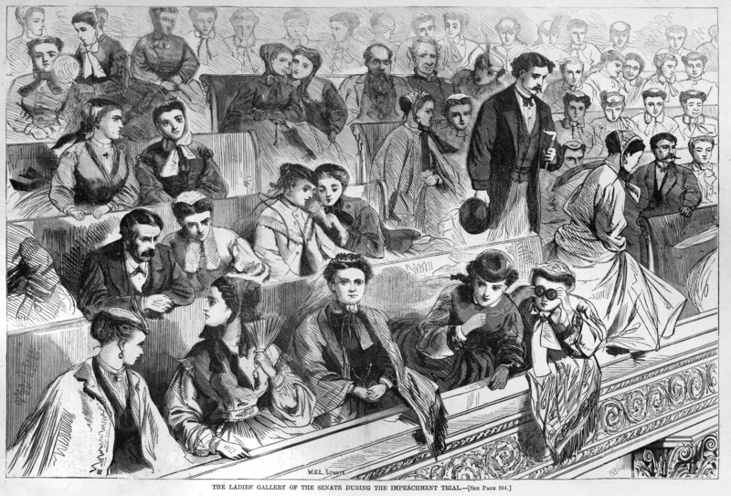 The Ladies Gallery of the Senate during the Impeachment Trial, Engraving by W.S.L. Lewitt, Harper's Weekly, April 18, 1868