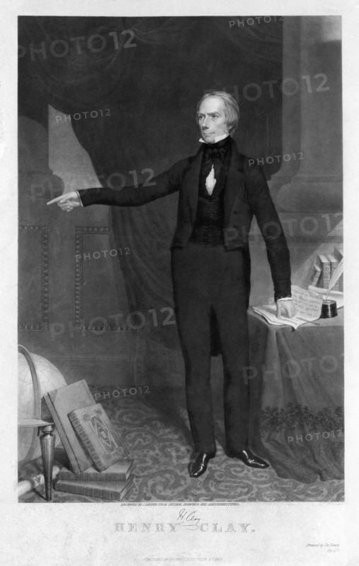 Henry Clay (1777-52), American Statesman who Represented Kentucky in both the U.S Senate and House of Representatives, Full-Length Portrait, Engraved by J. Sartain, from Original Drawings and Daguerreotypes, Printed by James Irwin, Published by U.B. Evarts, Louisville, KY, 1853