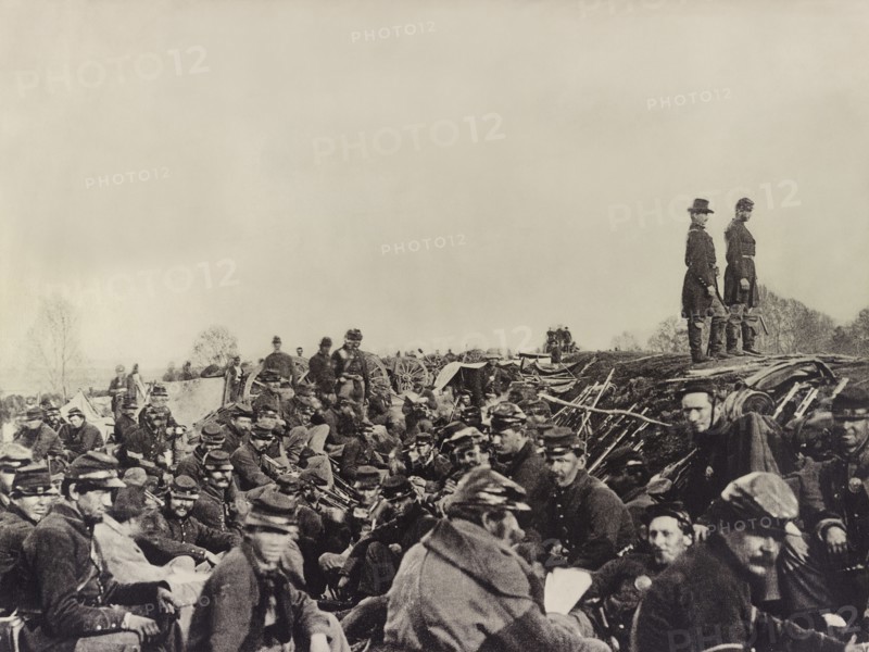Union Soldiers Entrenched along the West Bank of the Rappahannock River, Fredericksburg, Virginia, USA, Photograph by Andrew J. Russell, December 1862