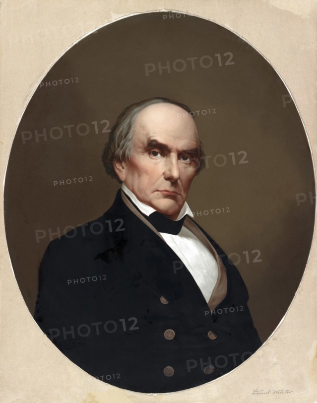 Daniel Webster (1782-1852), American statesman who represented New Hampshire and Massachusetts in the United States Congress and served as the United States Secretary of State under Presidents William Henry Harrison, John Tyler, and Millard Fillmore, Head and Shoulders Portrait, Chromolithograph, Published by E.C. Middleton & Co., 1860's
