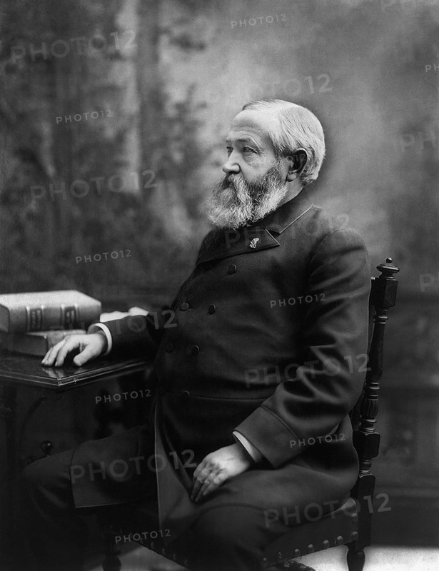Benjamin Harrison (1833-1901), 23rd President of the United States 1889-93, Seated Profile Portrait, Photograph by George Prince, 1888