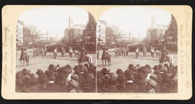 20,000 in line, Pennsylvania Avenue, Washington, D.C., USA, President William McKinley Inauguration, Keystone View Company, March 4, 1897