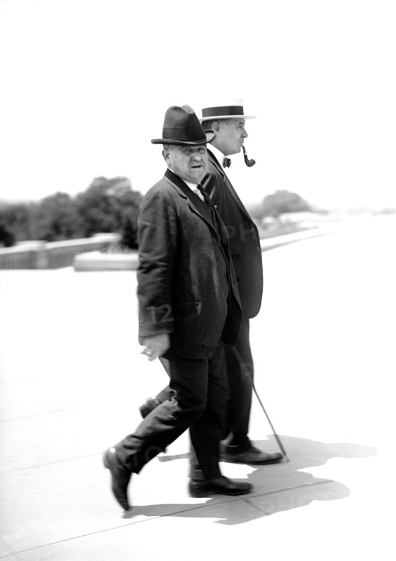 William Brown McKinley, Representative from Illinois 1905-13, 1915-21, 1921-26, Full-length Portrait with Unidentified Man, Washington DC, USA, Harris & Ewing, 1915