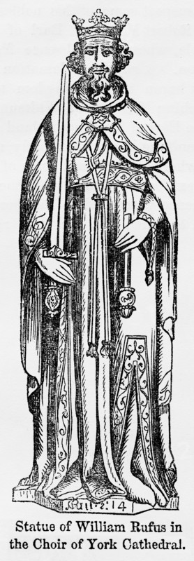 Statue of William Rufus in the Choir of York Cathedral, Illustration from John Cassell's Illustrated History of England, Vol. I from the earliest period to the reign of Edward the Fourth, Cassell, Petter and Galpin, 1857