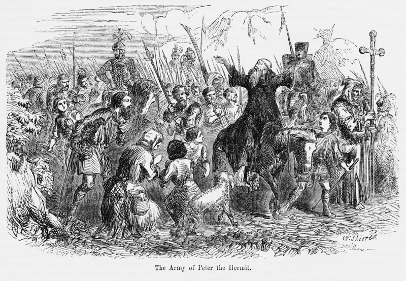The Army of Peter the Hermit, Illustration from John Cassell's Illustrated History of England, Vol. I from the earliest period to the reign of Edward the Fourth, Cassell, Petter and Galpin, 1857