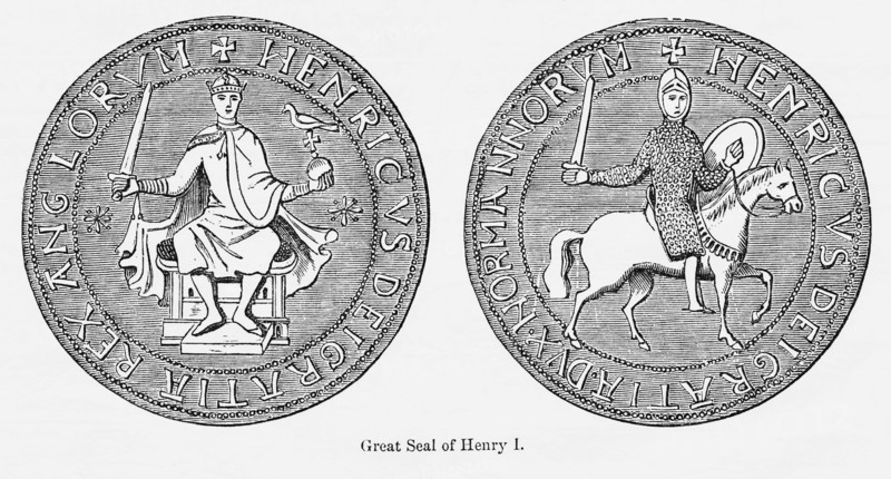 Great Seal of Henry I, Illustration from John Cassell's Illustrated History of England, Vol. I from the earliest period to the reign of Edward the Fourth, Cassell, Petter and Galpin, 1857