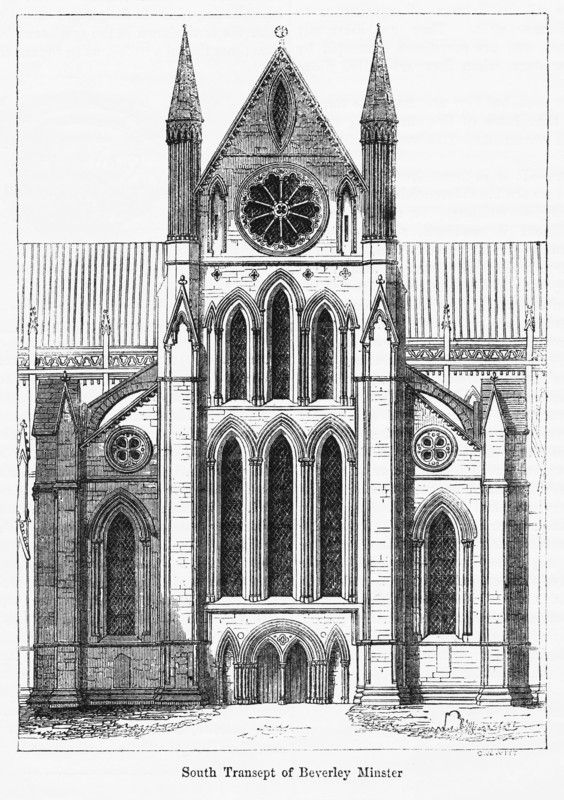 South Transept of Beverly Minister, Illustration from John Cassell's Illustrated History of England, Vol. I from the earliest period to the reign of Edward the Fourth, Cassell, Petter and Galpin, 1857