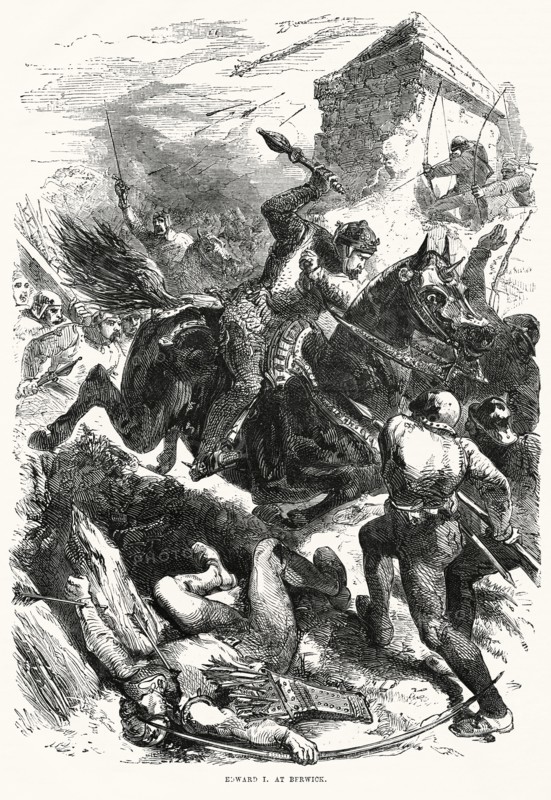 Edward I at Berwick, Illustration from John Cassell's Illustrated History of England, Vol. I from the earliest period to the reign of Edward the Fourth, Cassell, Petter and Galpin, 1857