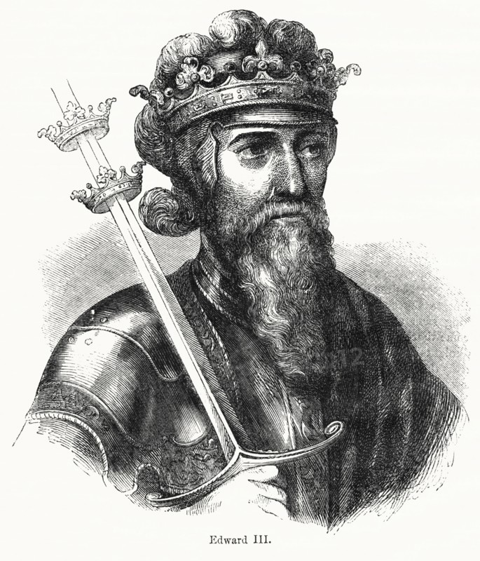 Edward III, King of England 1327-77, Illustration from John Cassell's Illustrated History of England, Vol. I from the earliest period to the reign of Edward the Fourth, Cassell, Petter and Galpin, 1857