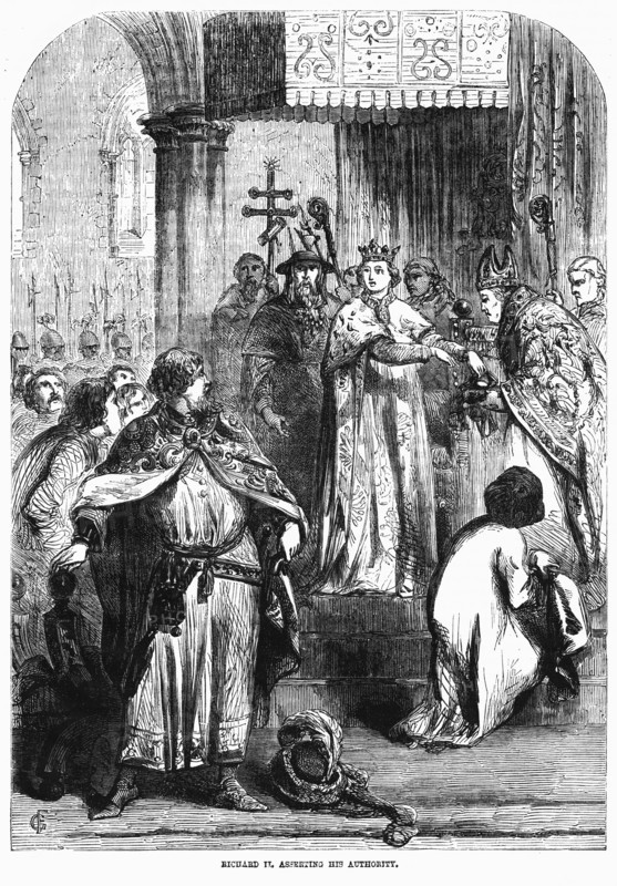 Richard II, Asserting His Authority, Illustration from John Cassell's Illustrated History of England, Vol. I from the earliest period to the reign of Edward the Fourth, Cassell, Petter and Galpin, 1857