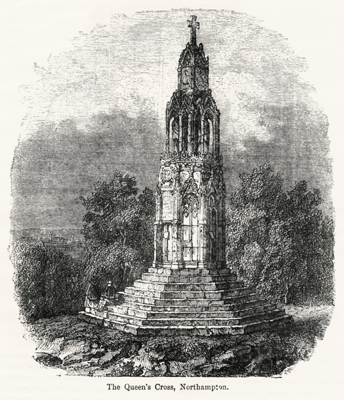 The Queen’s Cross, Northampton, Illustration from John Cassell's Illustrated History of England, Vol. I from the earliest period to the reign of Edward the Fourth, Cassell, Petter and Galpin, 1857