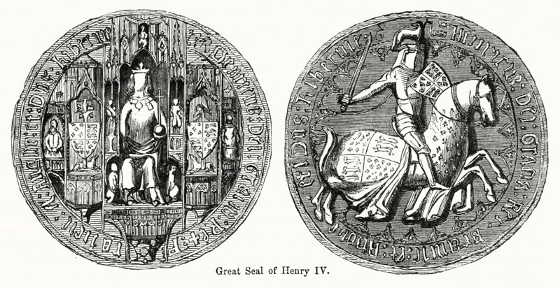 Great Seal of Henry IV, Illustration from John Cassell's Illustrated History of England, Vol. I from the earliest period to the reign of Edward the Fourth, Cassell, Petter and Galpin, 1857