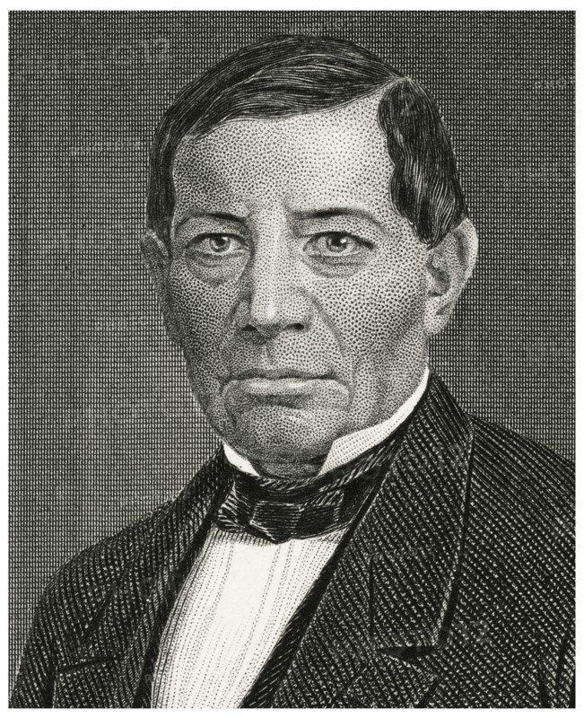 Benito Juarez (1806-72), President of Mexico 1858-72, Head and Shoulders Portrait, Steel Engraving, Portrait Gallery of Eminent Men and Women of Europe and America by Evert A. Duyckinck, Published by Henry J. Johnson, Johnson, Wilson & Company, New York, 1873