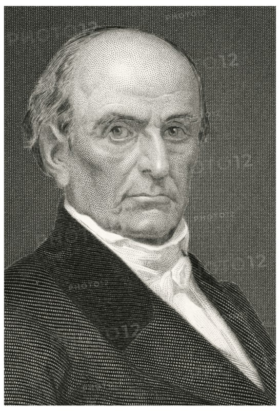 Daniel Webster (1782-1852), American Politician, Served as Congressman in the U.S. House of Representatives, Senator Secretary of State, Head and Shoulders Portrait, Steel Engraving, Portrait Gallery of Eminent Men and Women of Europe and America by Evert A. Duyckinck, Published by Henry J. Johnson, Johnson, Wilson & Company, New York, 1873