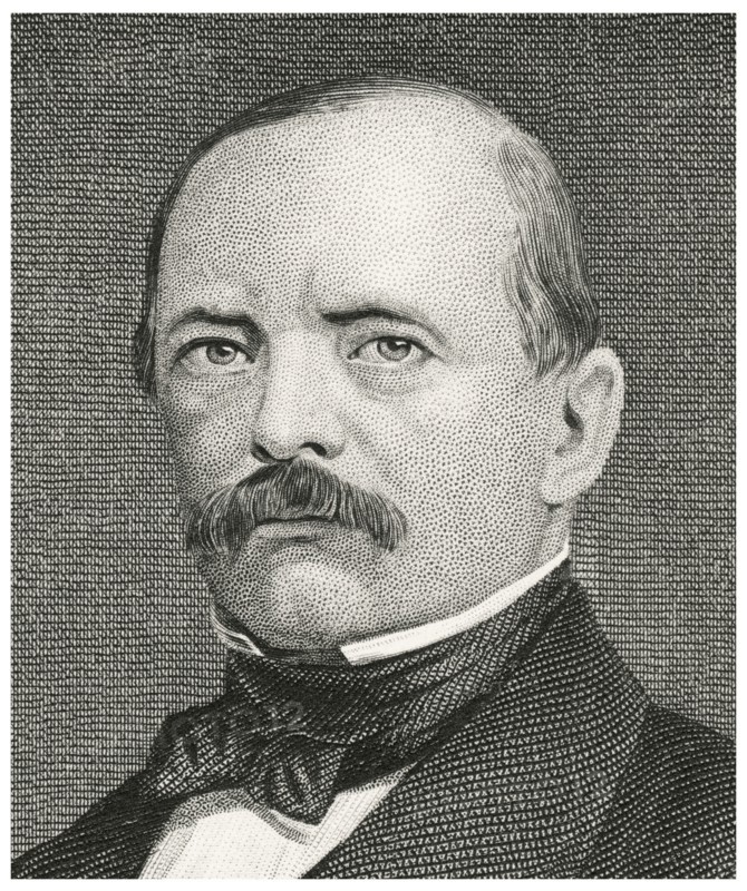 Otto von Bismarck (1815-98), Prussian Statesman and First Chancellor of the German Empire 1871-90, Head and Shoulders Portrait, Steel Engraving, Portrait Gallery of Eminent Men and Women of Europe and America by Evert A. Duyckinck, Published by Henry J. Johnson, Johnson, Wilson & Company, New York, 1873
