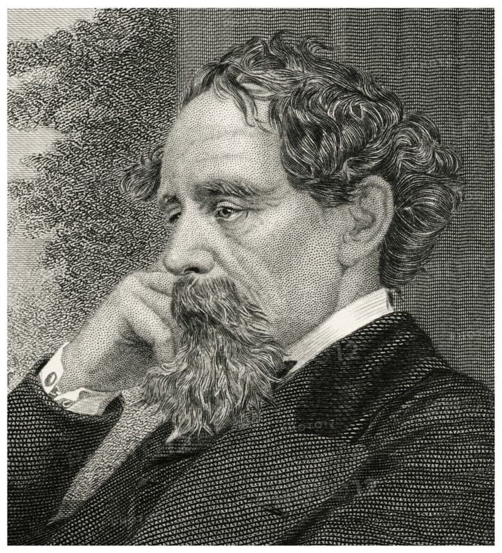 Charles Dickens (1812-70), English Writer, Head and Shoulders Portrait, Steel Engraving, Portrait Gallery of Eminent Men and Women of Europe and America by Evert A. Duyckinck, Published by Henry J. Johnson, Johnson, Wilson & Company, New York, 1873