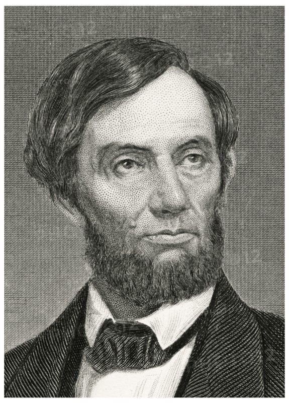 Abraham Lincoln (1809-65), 16th President of the United States, Head and Shoulders Portrait, Steel Engraving, Portrait Gallery of Eminent Men and Women of Europe and America by Evert A. Duyckinck, Published by Henry J. Johnson, Johnson, Wilson & Company, New York, 1873