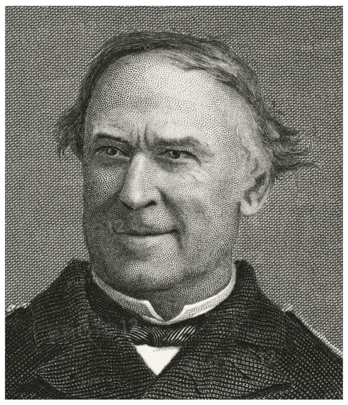 David G. Farragut (1801-70), American Admiral, U.S. Navy, Head and Shoulders Portrait, Steel Engraving, Portrait Gallery of Eminent Men and Women of Europe and America by Evert A. Duyckinck, Published by Henry J. Johnson, Johnson, Wilson & Company, New York, 1873