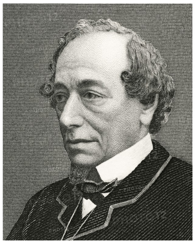 Benjamin Disraeli (1804-1881), British Politician and Prime Minister of the United Kingdom 1868-68, 1874-80, Head and Shoulders Portrait, Steel Engraving, Portrait Gallery of Eminent Men and Women of Europe and America by Evert A. Duyckinck, Published by Henry J. Johnson, Johnson, Wilson & Company, New York, 1873