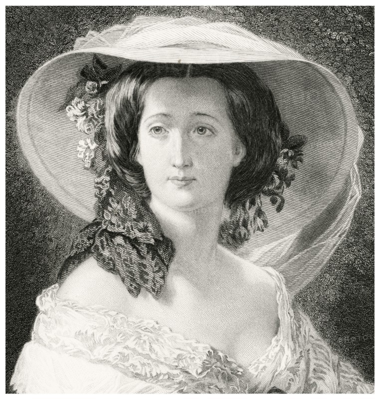 Eugénie de Montijo (1826-1920), Last Empress of France as Wife of Napoleon III, Head and Shoulders Portrait, Steel Engraving, Portrait Gallery of Eminent Men and Women of Europe and America by Evert A. Duyckinck, Published by Henry J. Johnson, Johnson, Wilson & Company, New York, 1873