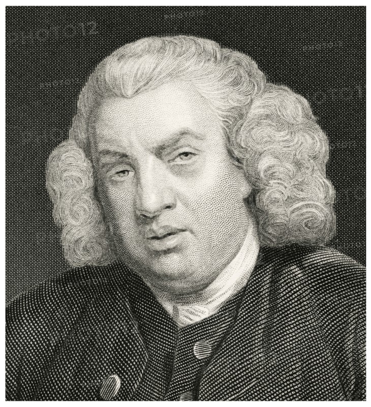 Samuel Johnson(1709-840), 18th Century English Writer, Head and Shoulders Portrait, Steel Engraving, Portrait Gallery of Eminent Men and Women of Europe and America by Evert A. Duyckinck, Published by Henry J. Johnson, Johnson, Wilson & Company, New York, 1873