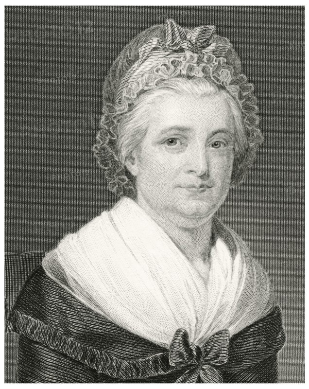 Martha Washington (1731-1802), Wife of George Washington, First President of the United States, Head and Shoulders Portrait, Steel Engraving, Portrait Gallery of Eminent Men and Women of Europe and America by Evert A. Duyckinck, Published by Henry J. Johnson, Johnson, Wilson & Company, New York, 1873