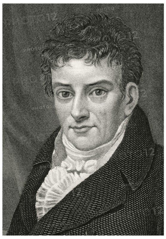 Robert Fulton (1765-1815), British-American Engineer and Inventor who is Widely Credited with the Development of the Steamboat, Head and Shoulders Portrait, Steel Engraving, Portrait Gallery of Eminent Men and Women of Europe and America by Evert A. Duyckinck, Published by Henry J. Johnson, Johnson, Wilson & Company, New York, 1873