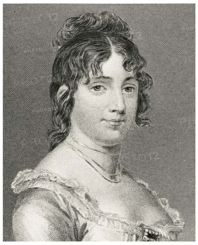 Dolley Todd Madison (1768-1849), Wife of 4th U.S. President James Madison, Head and Shoulders Portrait, Steel Engraving, Portrait Gallery of Eminent Men and Women of Europe and America by Evert A. Duyckinck, Published by Henry J. Johnson, Johnson, Wilson & Company, New York, 1873