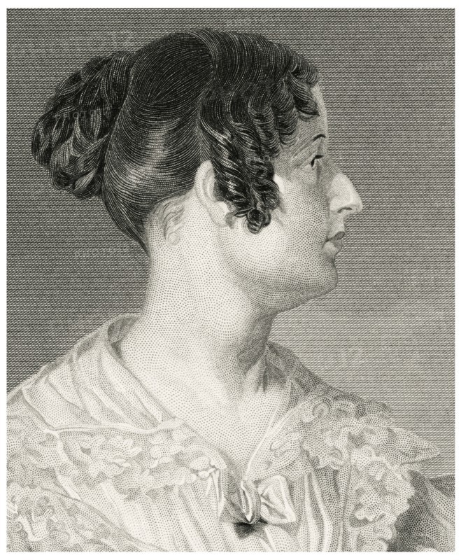 Felicia Dorothea Hemans (1793-1835), English Poet, Head and Shoulders Portrait, Steel Engraving, Portrait Gallery of Eminent Men and Women of Europe and America by Evert A. Duyckinck, Published by Henry J. Johnson, Johnson, Wilson & Company, New York, 1873