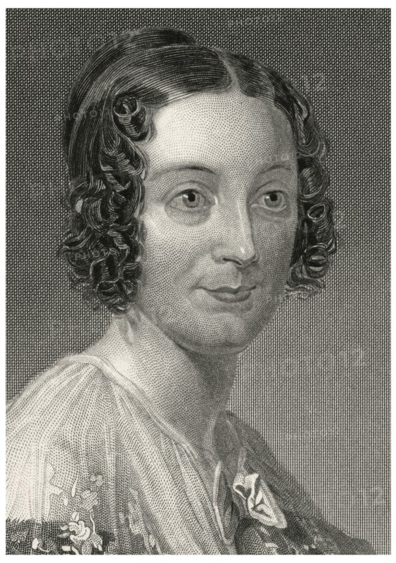 Lydia Huntley Sigourney (1791-1865), American Poet, Head and Shoulders Portrait, Steel Engraving, Portrait Gallery of Eminent Men and Women of Europe and America by Evert A. Duyckinck, Published by Henry J. Johnson, Johnson, Wilson & Company, New York, 1873