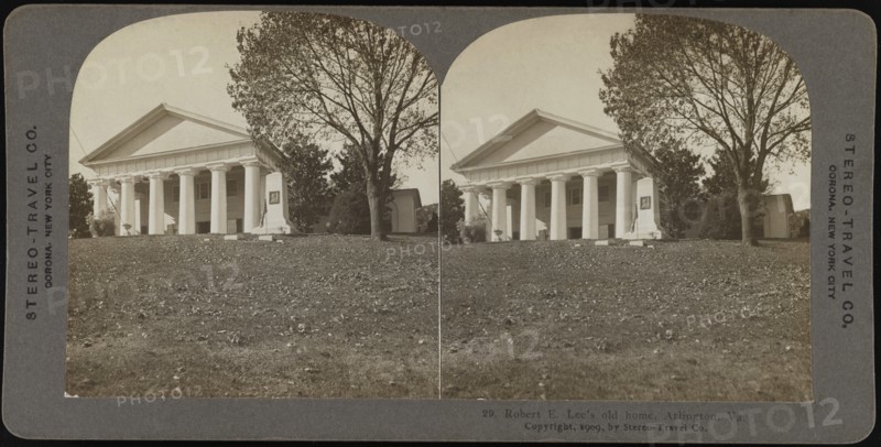 Robert E. Lee Mansion, Arlington, Virginia, USA, Stereo Card, Stereo-Travel, Co., 1909