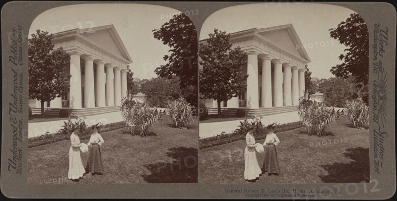 Robert E. Lee Mansion, Arlington, Virginia, USA, Stereo Card, Underwood & Underwood, 1903