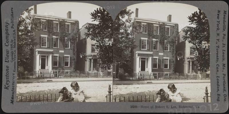 Robert E. Lee's Home, Richmond, Virginia, USA, Stereo Card, Keystone View Company, 1909