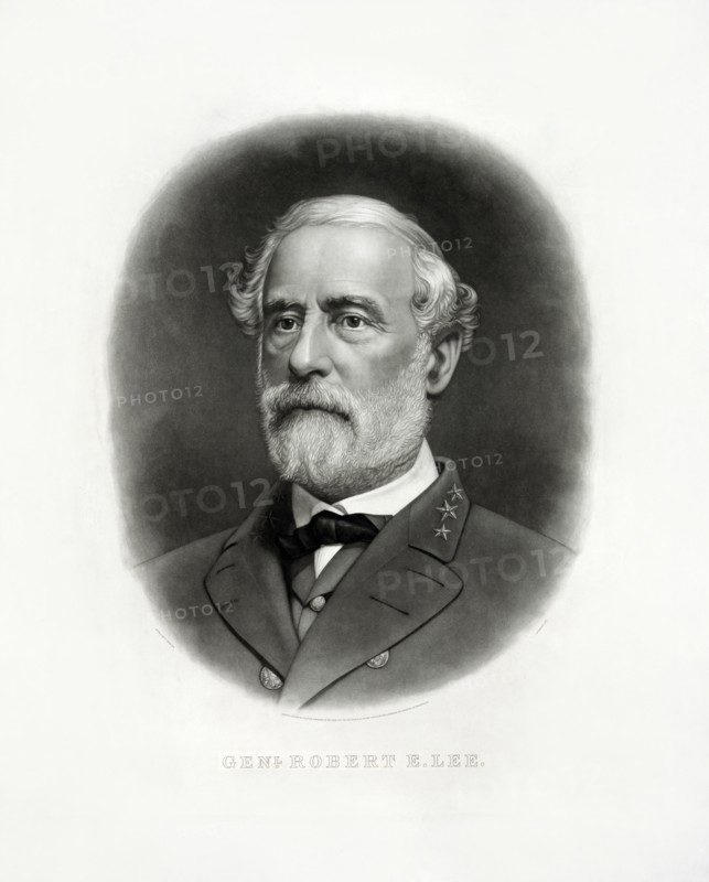 Robert E. Lee (1807-70), American and Confederate Soldier, Commander of Confederate States Army during American Civil War 1862-65, Head and Shoulders Portrait, Published by Bradley & Company, 1870