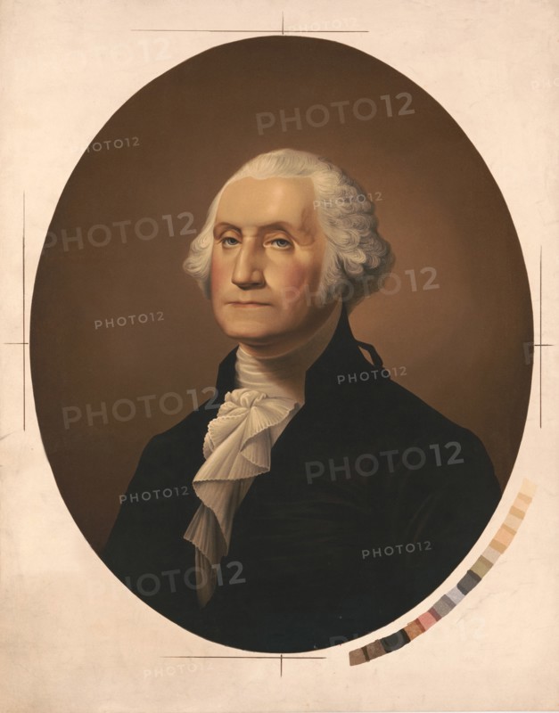 George Washington (1732-1799), 1st President of the United States, Head and Shoulders Portrait, Artist James Fuller Queen, 1870