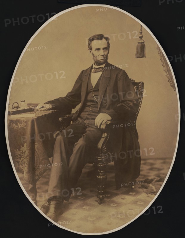 U.S. President Abraham Lincoln, Full-Length Seated Portrait one week before he gave the Gettysburg Address, Photograph by Alexander Gardner, November 8, 1863
