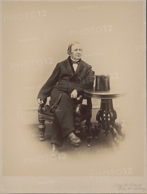 Hugh McCulloch (1808-95), American Statesman and U.S. Treasury Secretary, Full-Length Seated Portrait, Photograph by Alexander Gardner, 1865
