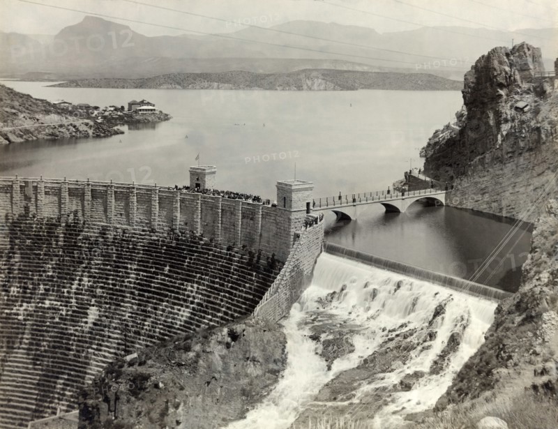 Theodore Roosevelt Dam and Lake, Arizona, USA, Photograph by McCulloch, Phoenix, Arizona, 1916
