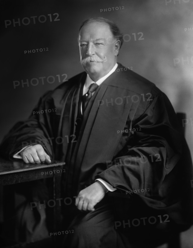 William Howard Taft (1857-1930), 27th President of the United States 1909-1913, 10th Chief Justice of the United States 1921-1930, Three-Quarter Length Seated Portrait as Chief Justice, Photograph by Harris & Ewing, 1920's